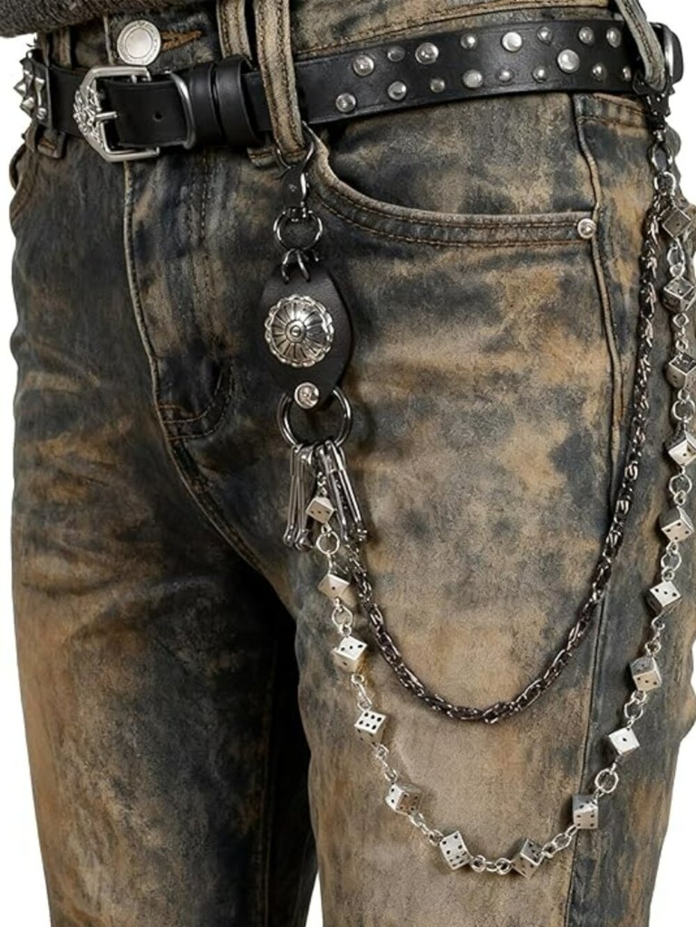 NEW Dice Pocket Pants Chain Jean Chain for Men Women Streetwear Goth Grunge Punk